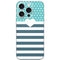 Polka Dots and Stripes Heart in Blue iPhone 16 Pro Skin